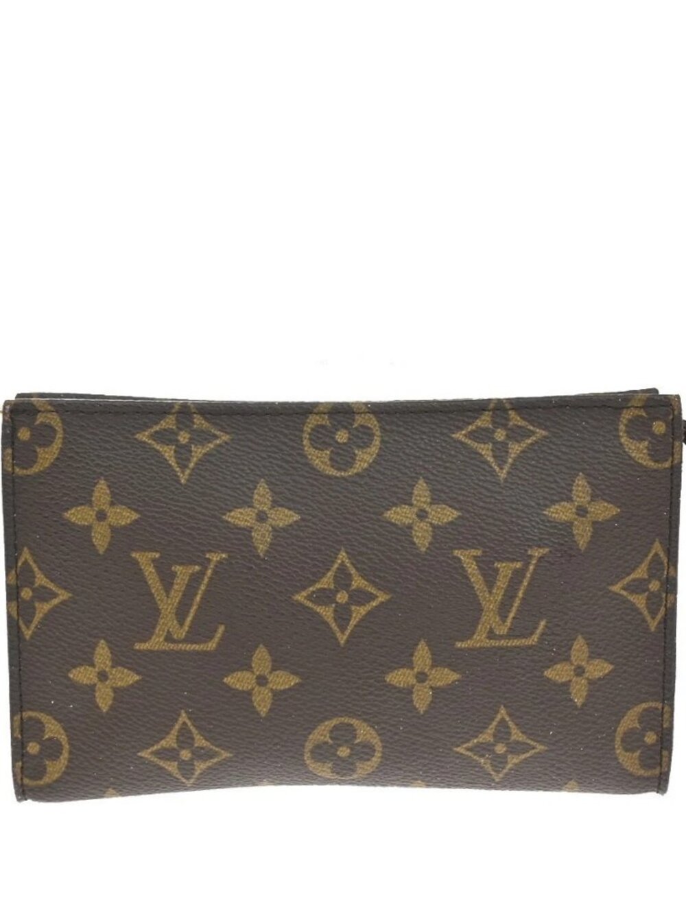 LOUIS VUITTON Logo BUCKET PM Pouch Bag Monogram Leather Brown France 04KB551